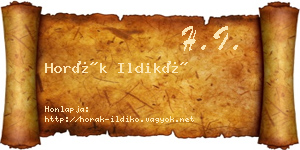Horák Ildikó névjegykártya